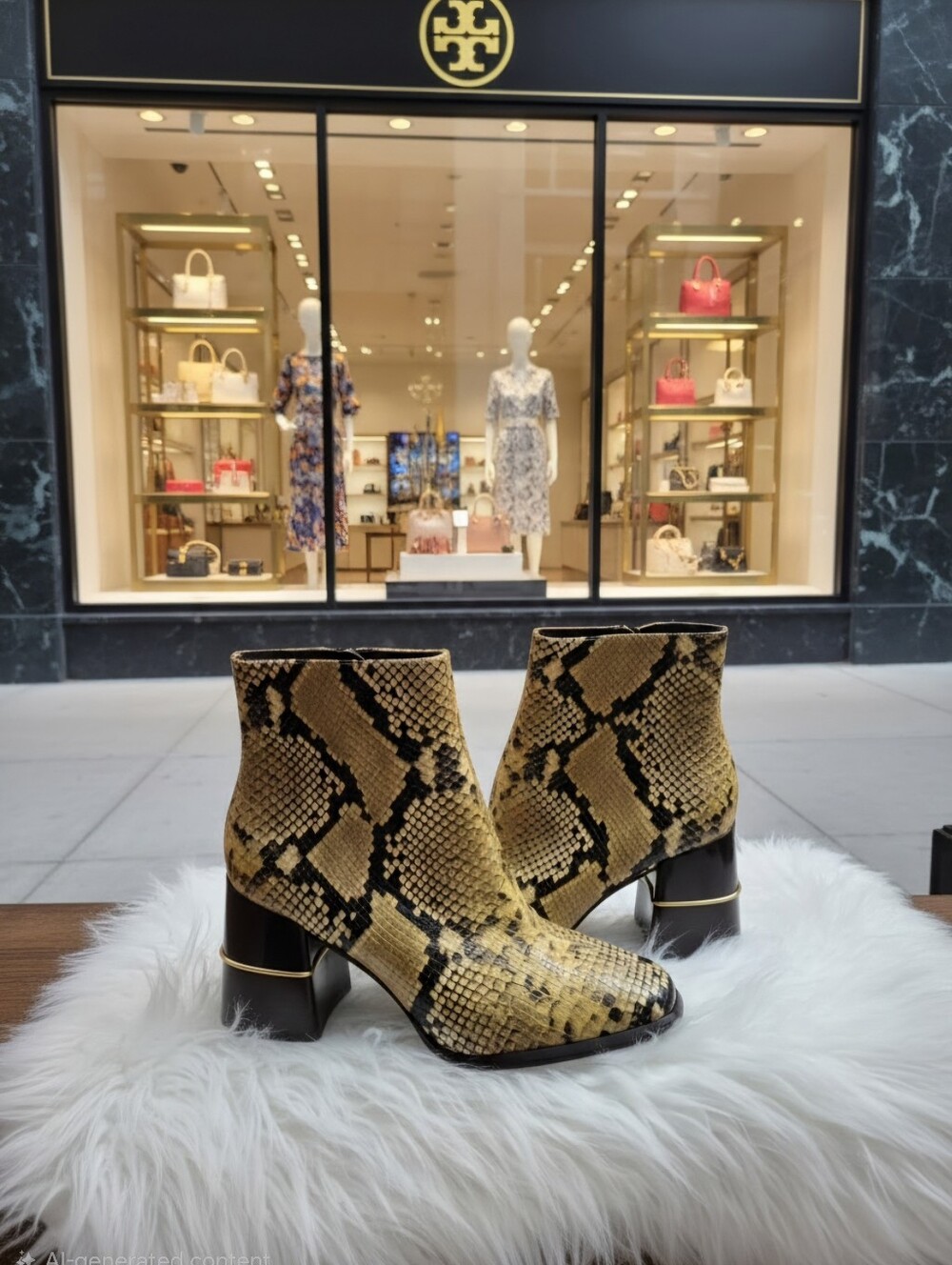 TORY BURCH LEATHER ANKLE SNAKE PRINT WOMEN'S 9.5 M BOOTIES BOOTS $499